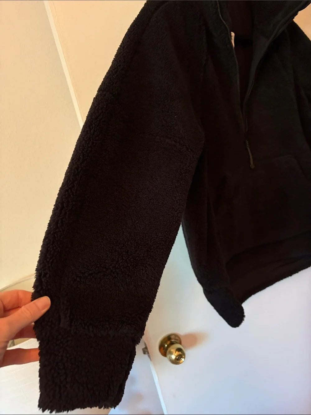 lululemon athletica Oversized Black Sherpa Half-Zip Pullover